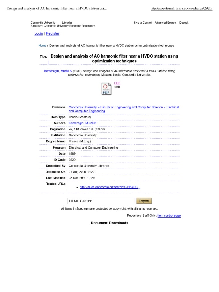 AC Harmonic Filter Design for HVDC | PDF | Art
