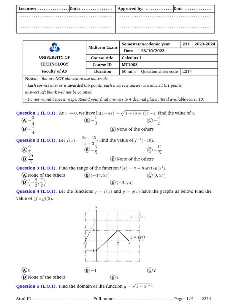 GK2314 | PDF | Asymptote | Calculus