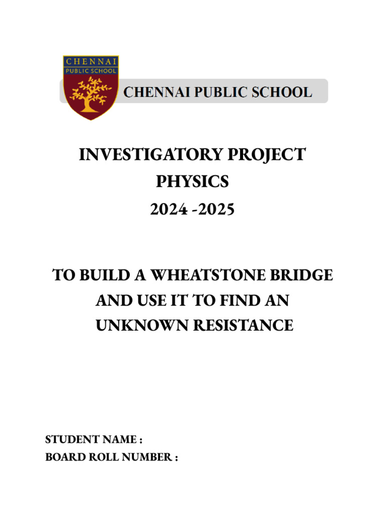 Build a Wheatstone Bridge Project | PDF | Electrical Resistance And ...