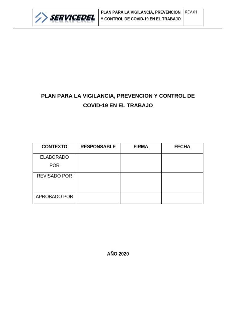 Plan de Accion Contra El Covid 19 | PDF | Lavado de manos | Seguridad y ...