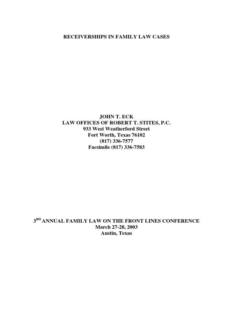 Receiver Ships PDF Receivership Bankruptcy