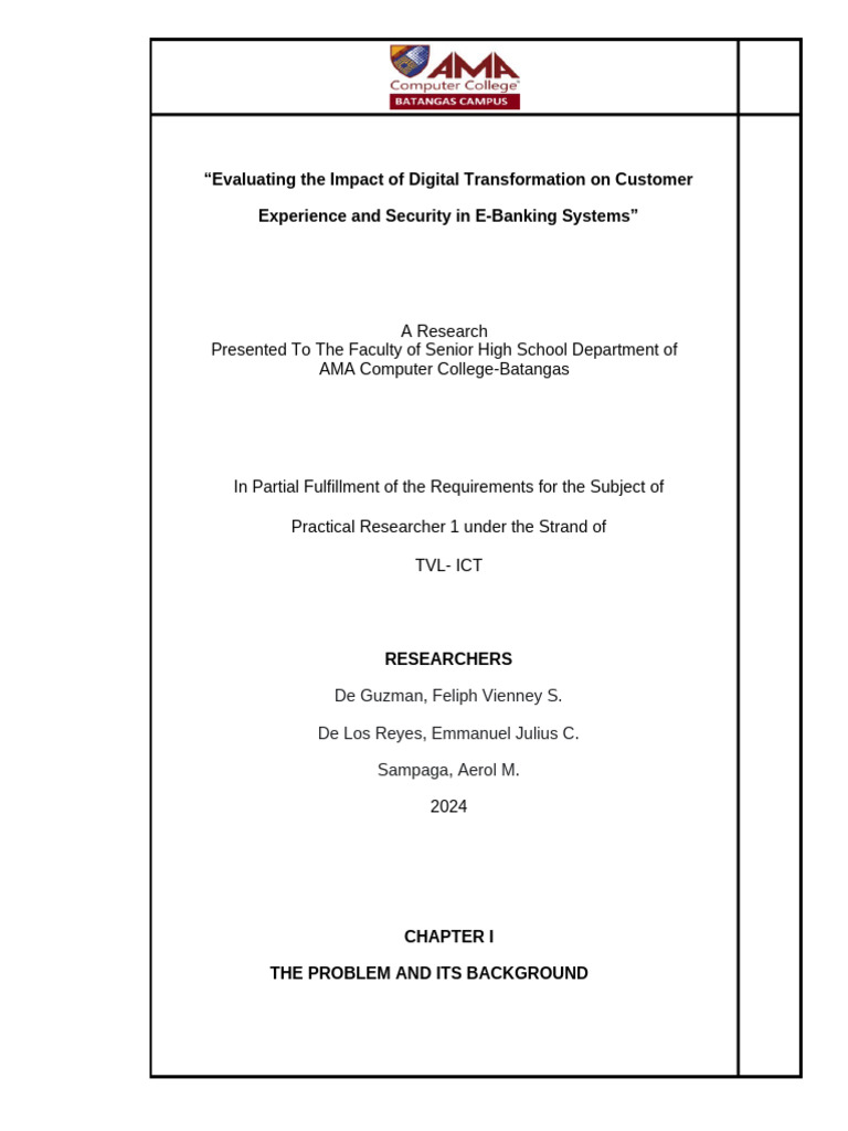 Impact of Technology on E-Banking Experience | PDF | Educational ...