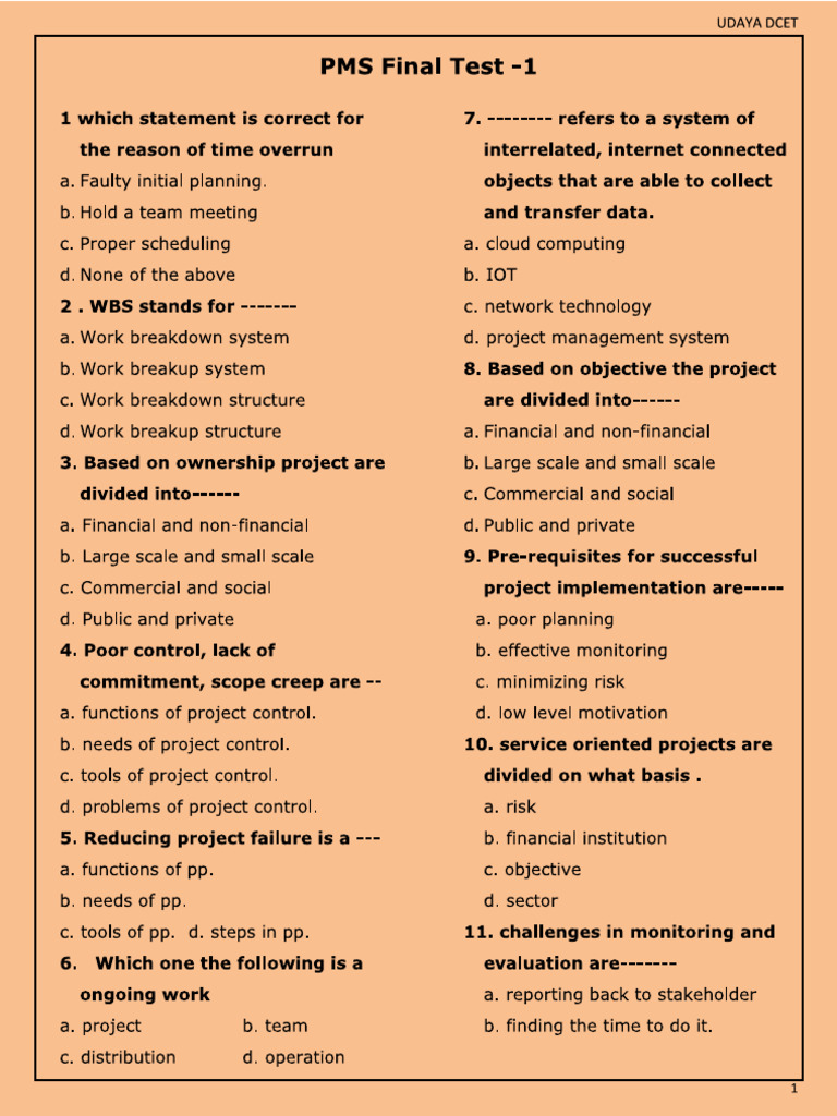 Final Pms Test | PDF