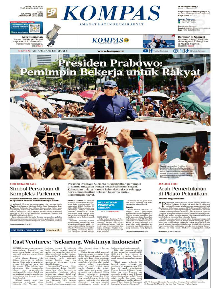 Kompas Senin 21 Oktober 2024 Pdf