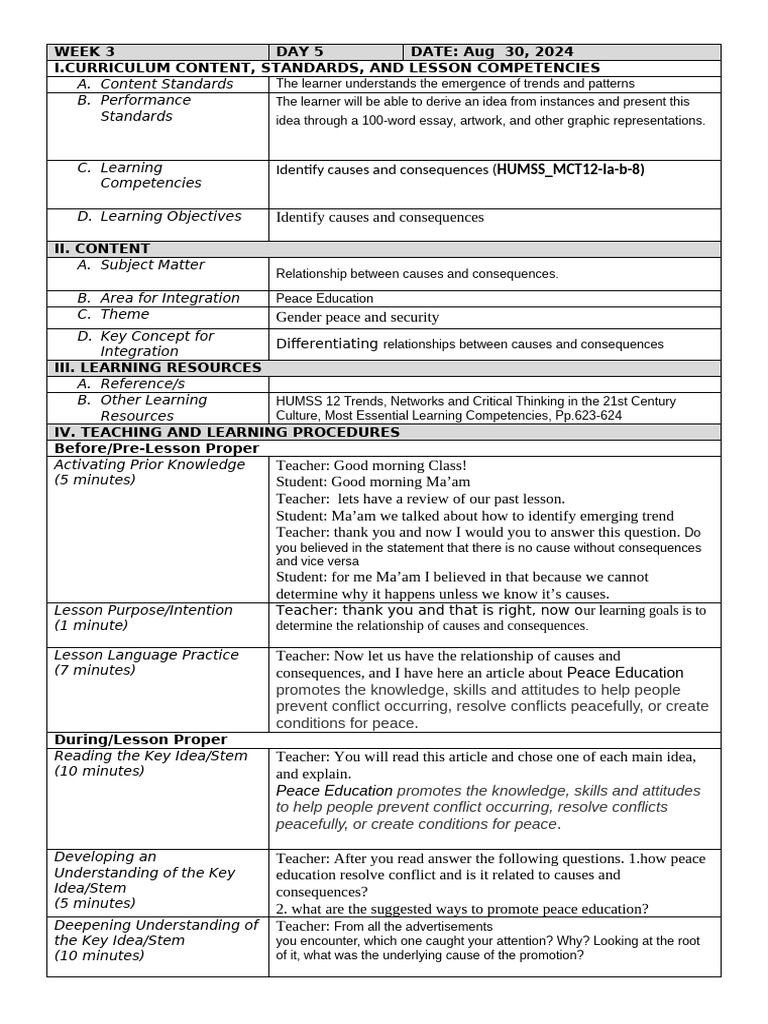 Lesson-Script - Sample Template | PDF | Learning | Teachers