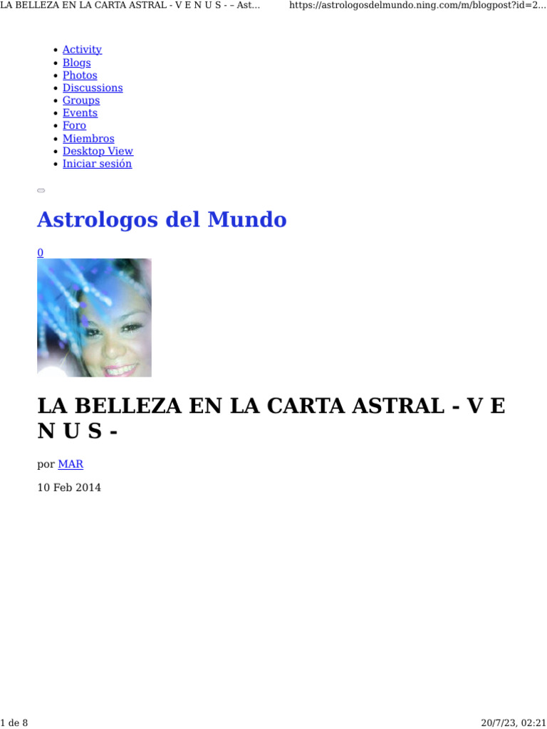 Venus y la Belleza en la Carta Astral | PDF | Astronomía | Hermetismo