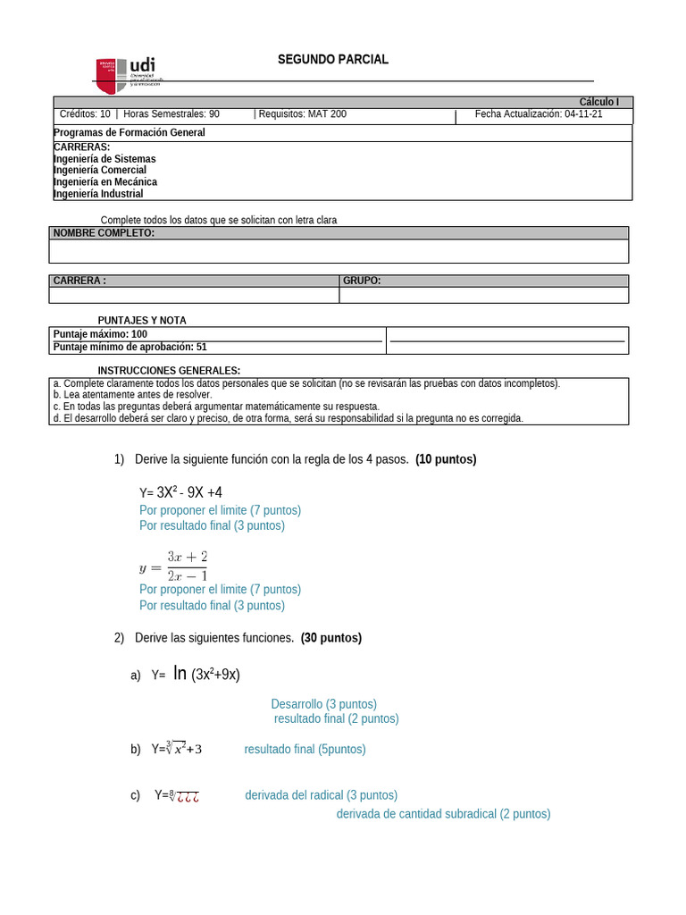 Cálculo I UA2 | PDF | Derivado | Cálculo