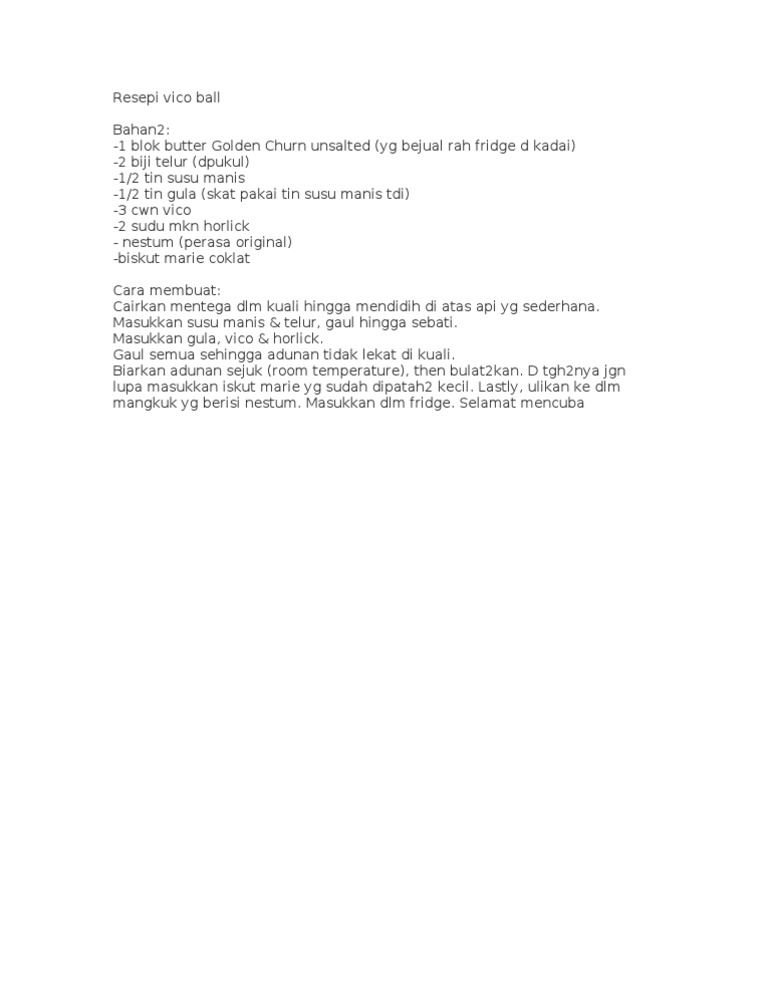 Resepi Vico Ball Pdf