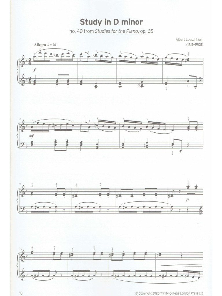 Study in D Minor Grade 3 Trinity - 240608 - 082056 | PDF