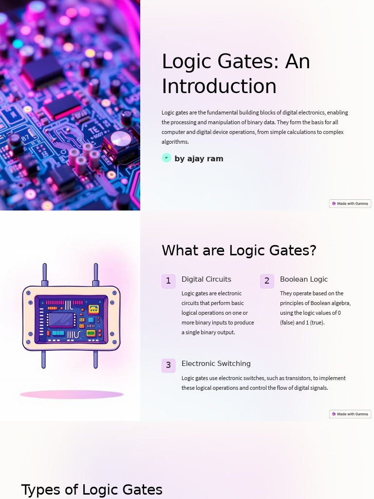 Logic Gates an Introduction PDF Logic Gate Digital Electronics