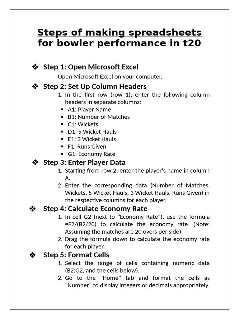 T20 Bowler Economy Rate Setup Guide | PDF