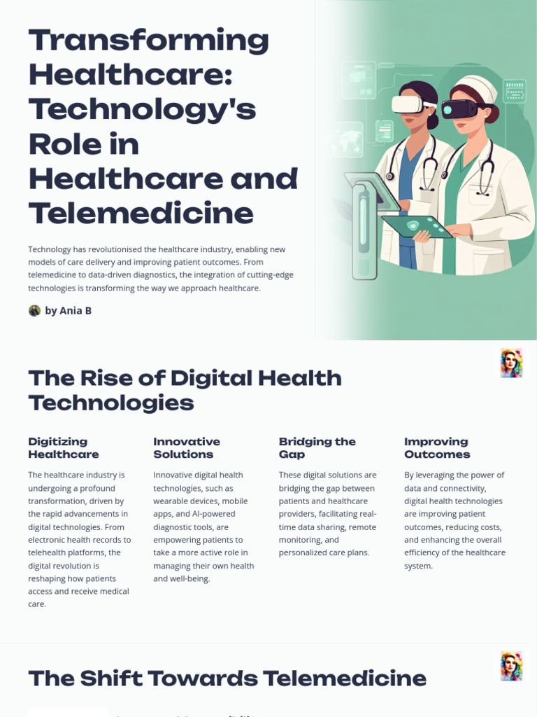 Transforming Healthcare Technologys Role in Healthcare and Telemedicine ...