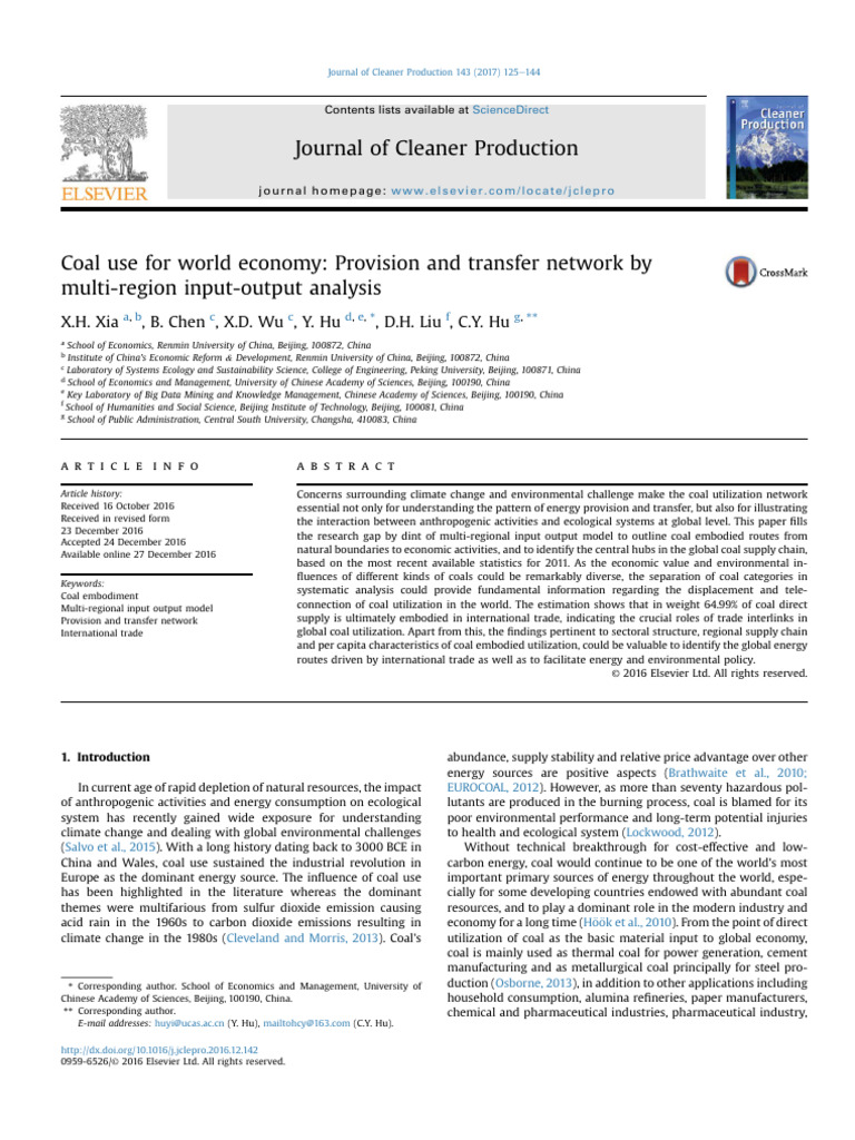 Coal Use for World Economy New | PDF | Coal | Input–Output Model