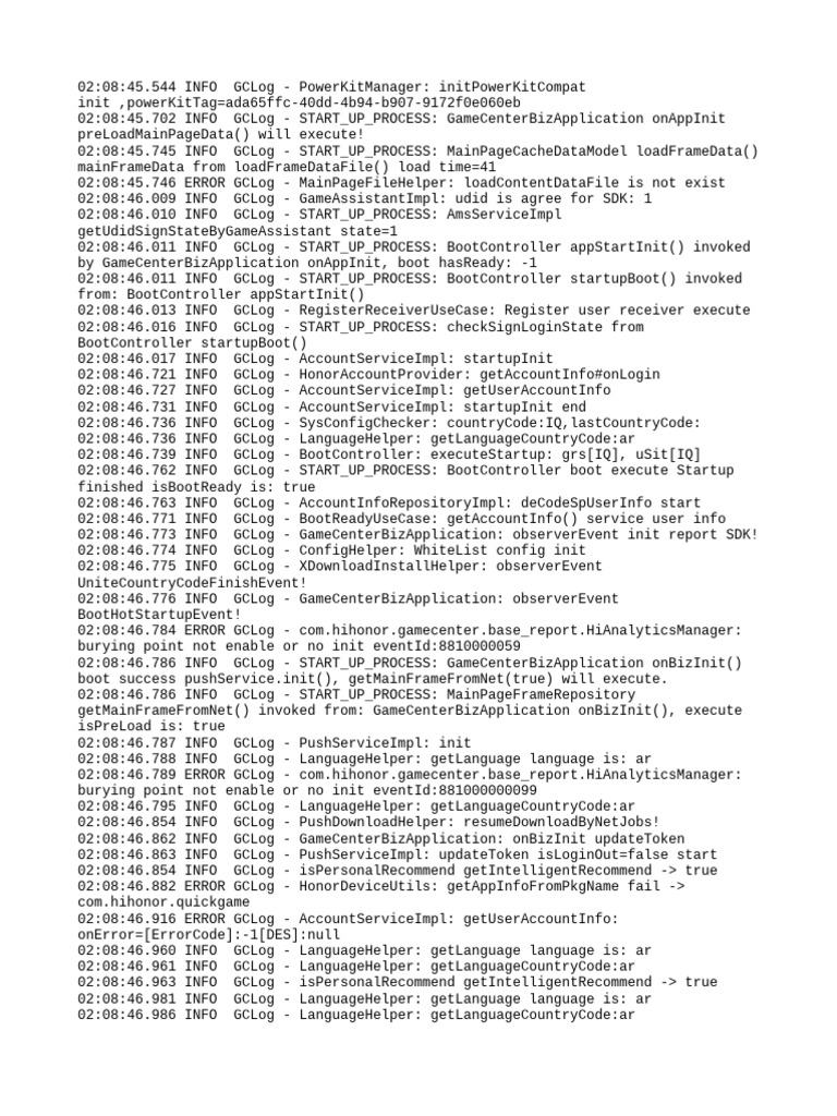 GameCenter Initialization Log Analysis | PDF | Software Engineering ...