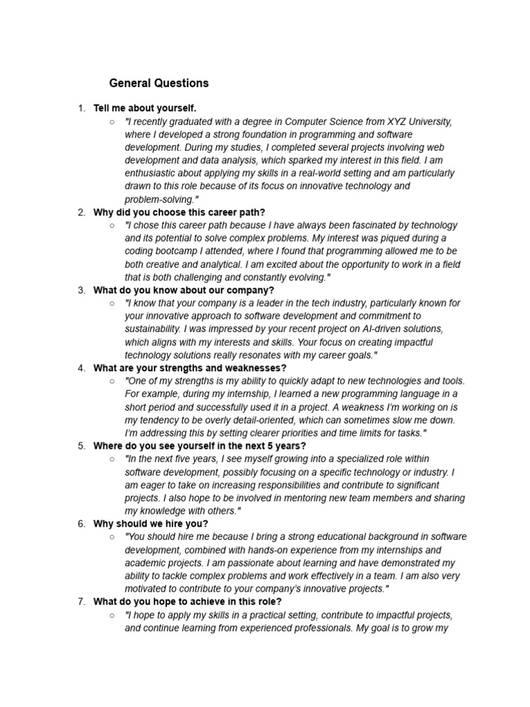 Job Interview Preparation Guide | PDF | Computer Programming | Cognition