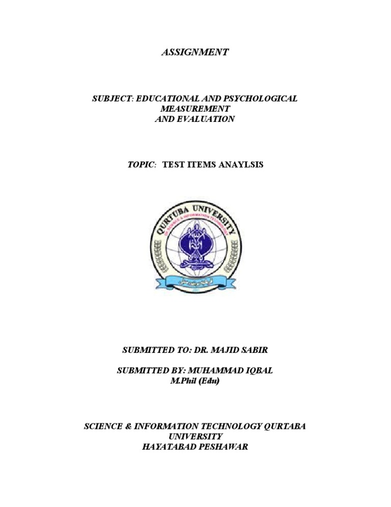 Test Items Analysis in Education | PDF | Science & Mathematics