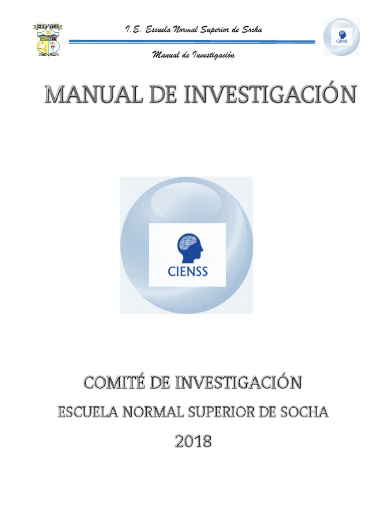 Manual de Investigación ENSS Socha | PDF | Pedagogía | Enseñando