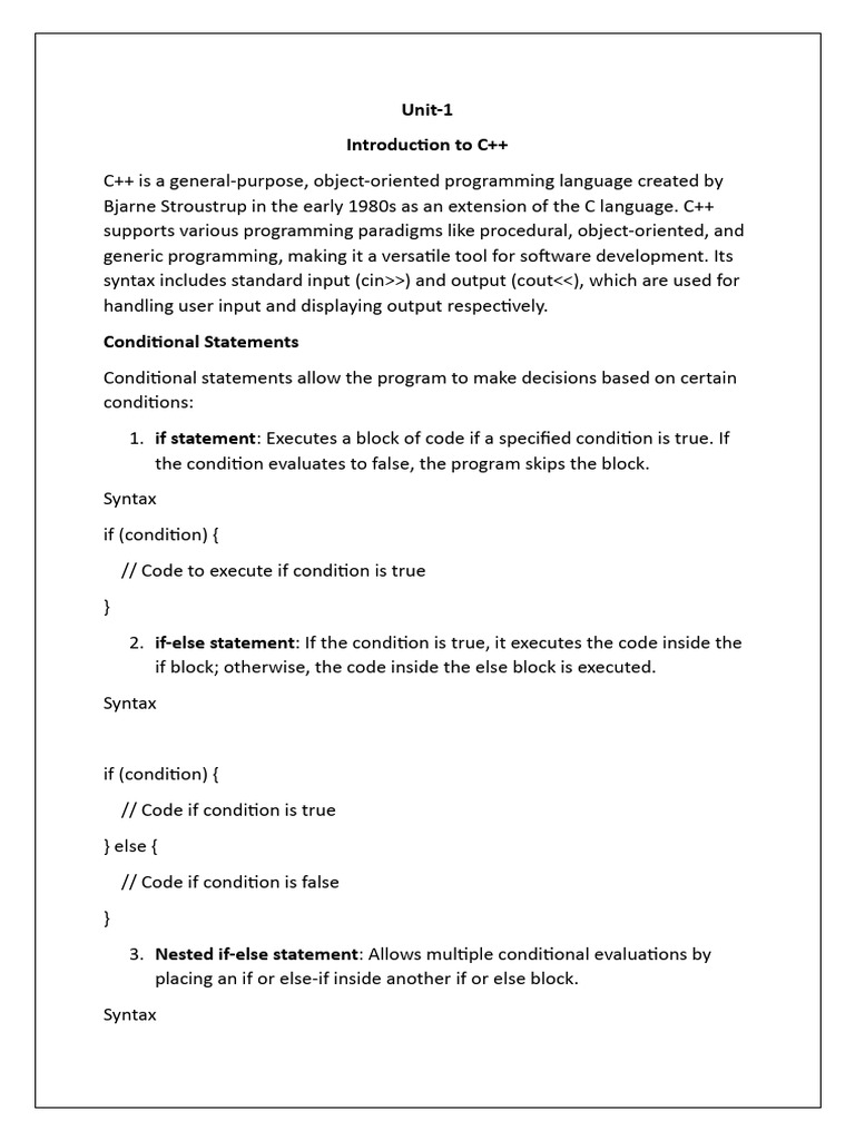 Intro To C Notes Pdf