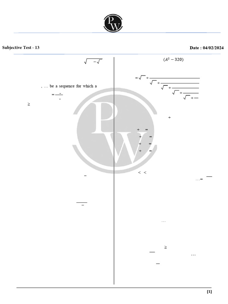 Ioqm 2024 test paper 13 topic number theory algebra till