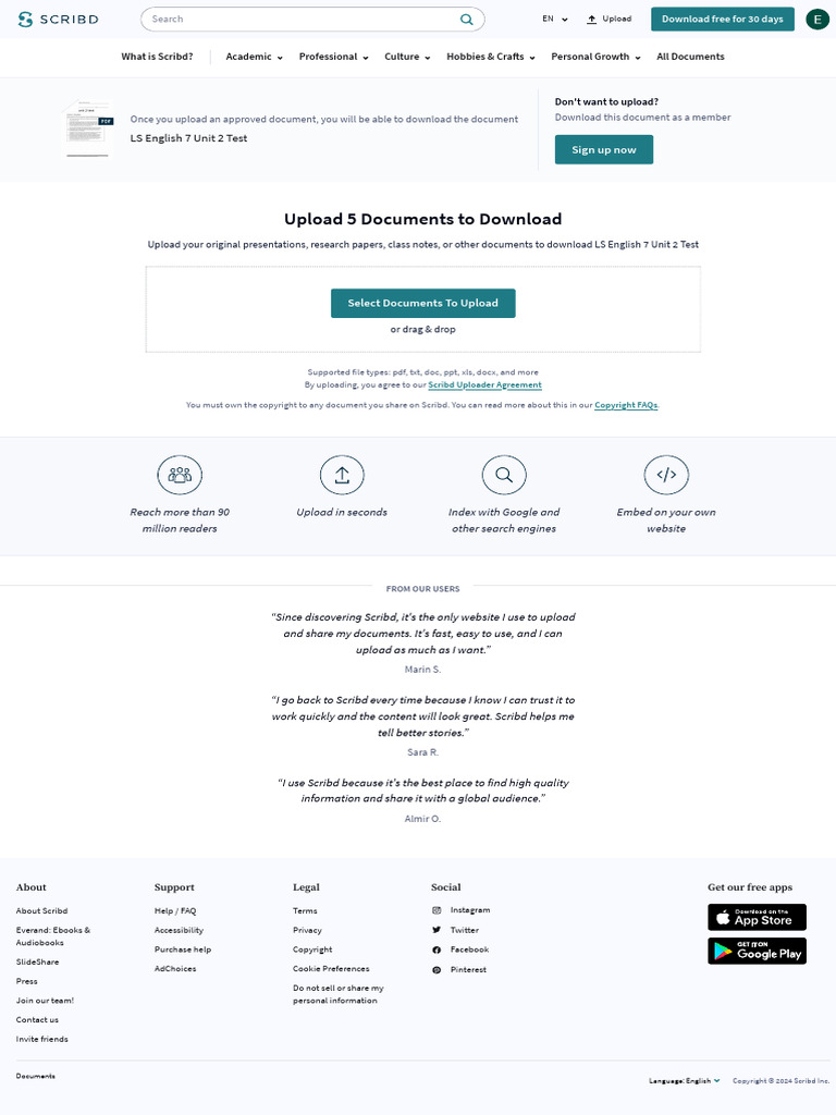Upload A Document - Scribd | PDF | Scribd | Computing