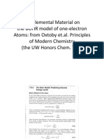 Supplemental Material On The BOHR Model of One Electron Atoms: From Oxtoby Et - Al. Principles of Modern Chemistry (The UW Honors Chem. Text)