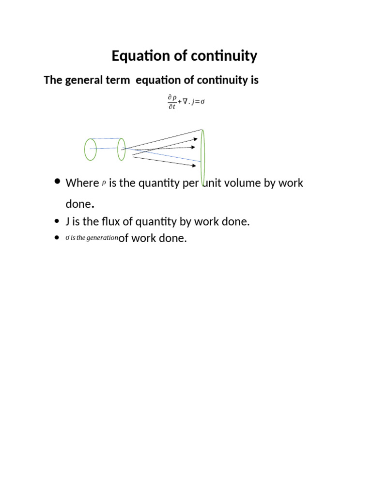 Define Equation Of Continuity