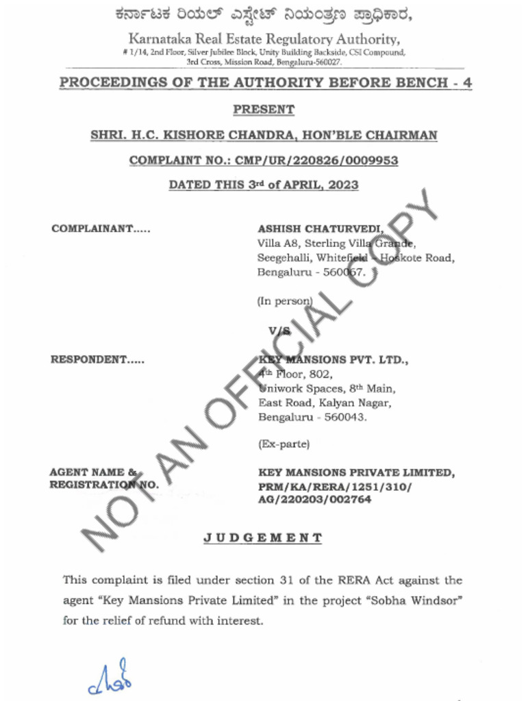 Rera Document | PDF