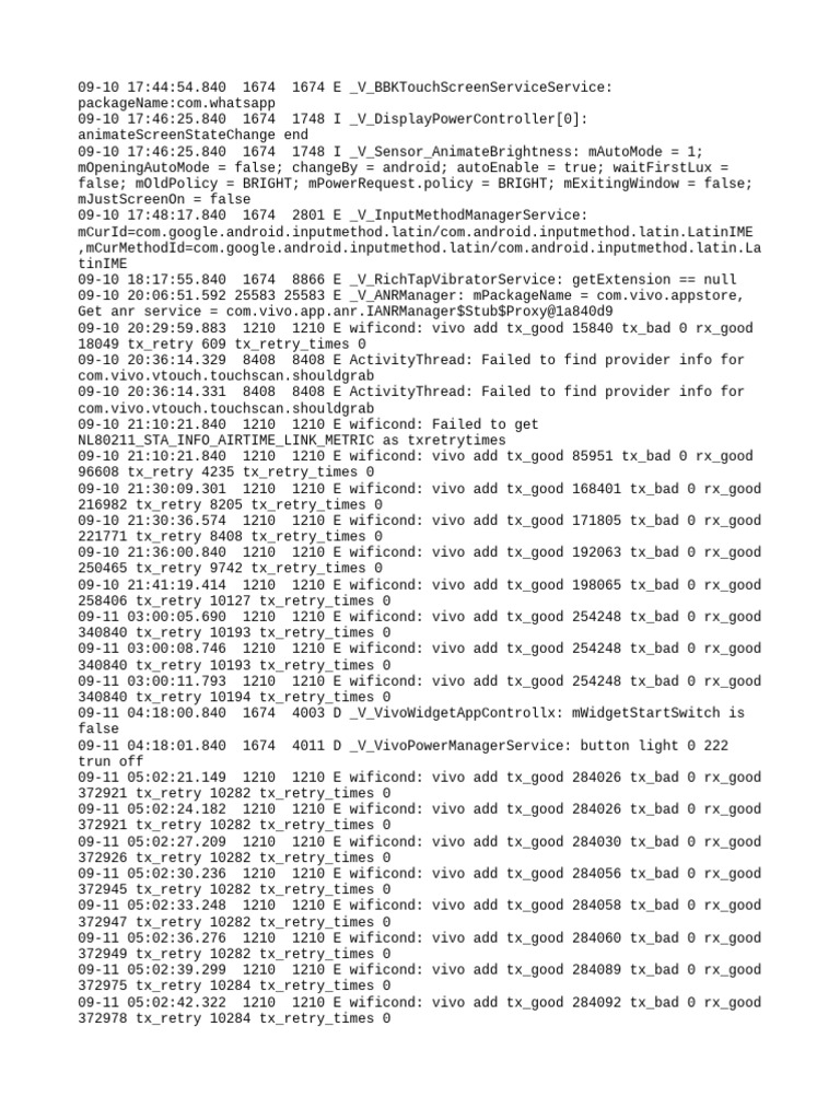 Vivo Device Log Analysis | PDF | Computing | Software