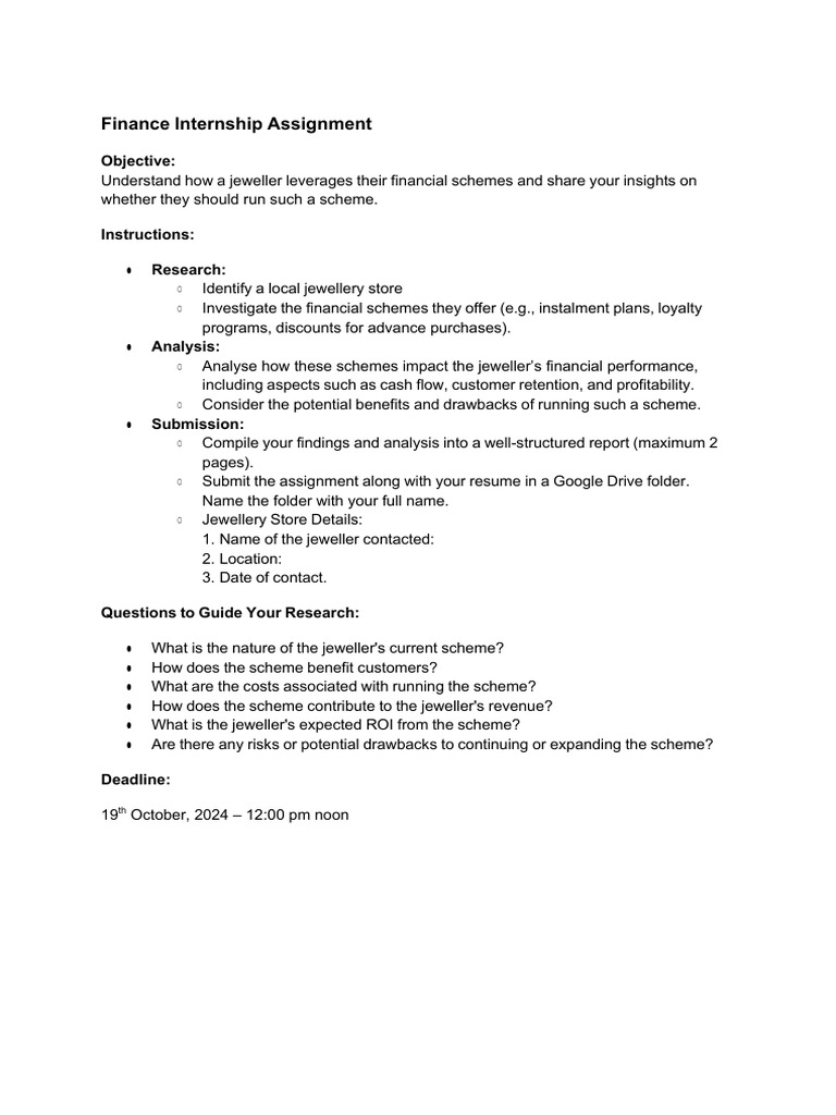 Finance Assignment - Plus Gold | PDF