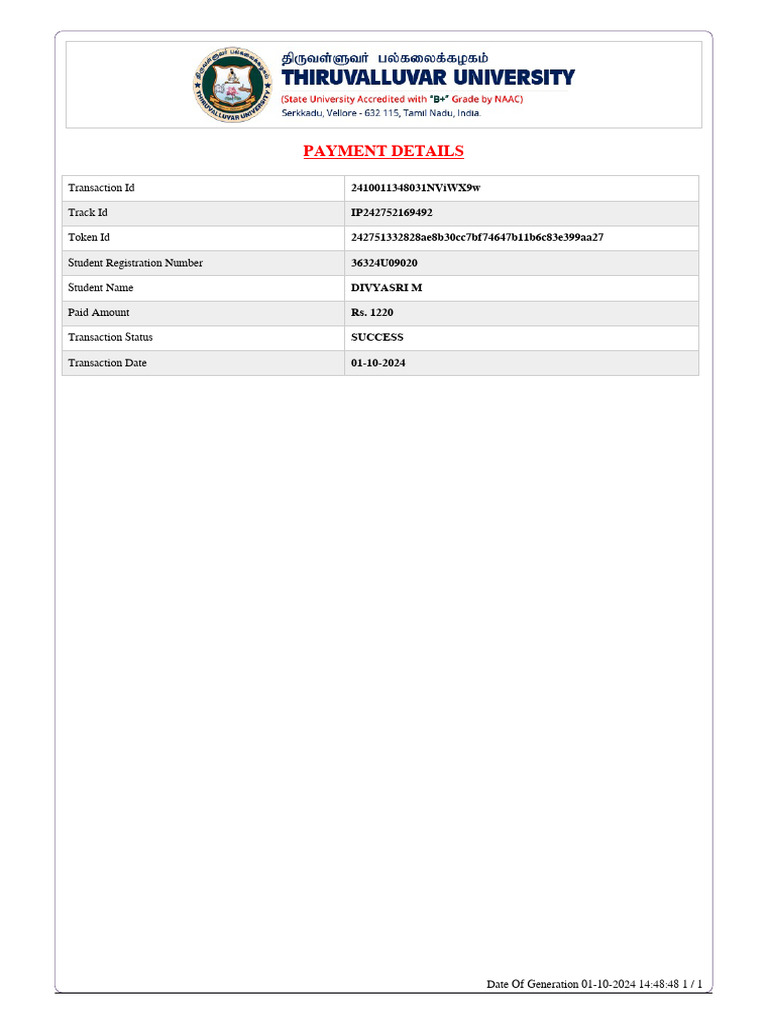 Payment Receipt | PDF