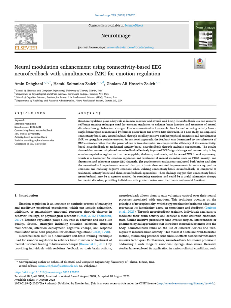 DMPFC Connectivity in Emotion Regulation | PDF | Cingulate Cortex ...