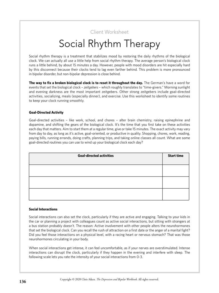 Ipsrt Worksheets | PDF | Circadian Rhythm | Psychology