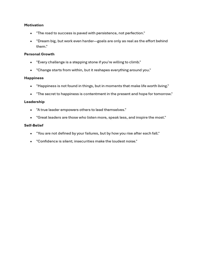 Inspirational Quotes on Success & Growth | PDF