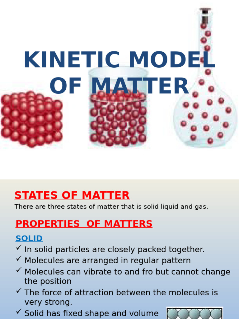 Kinetic Model of Matter | PDF | Gases | Evaporation