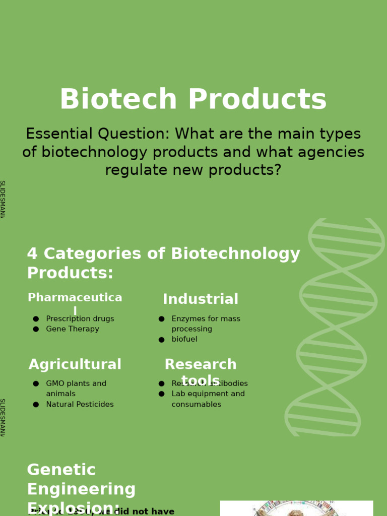 Biotech Products Notes | PDF | Biotechnology | Genetic Engineering