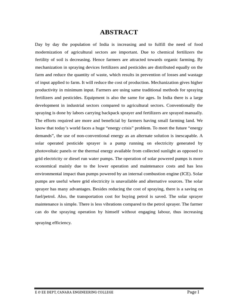 Final Solar Powered Sprayer Pdf Photovoltaics Solar Panel