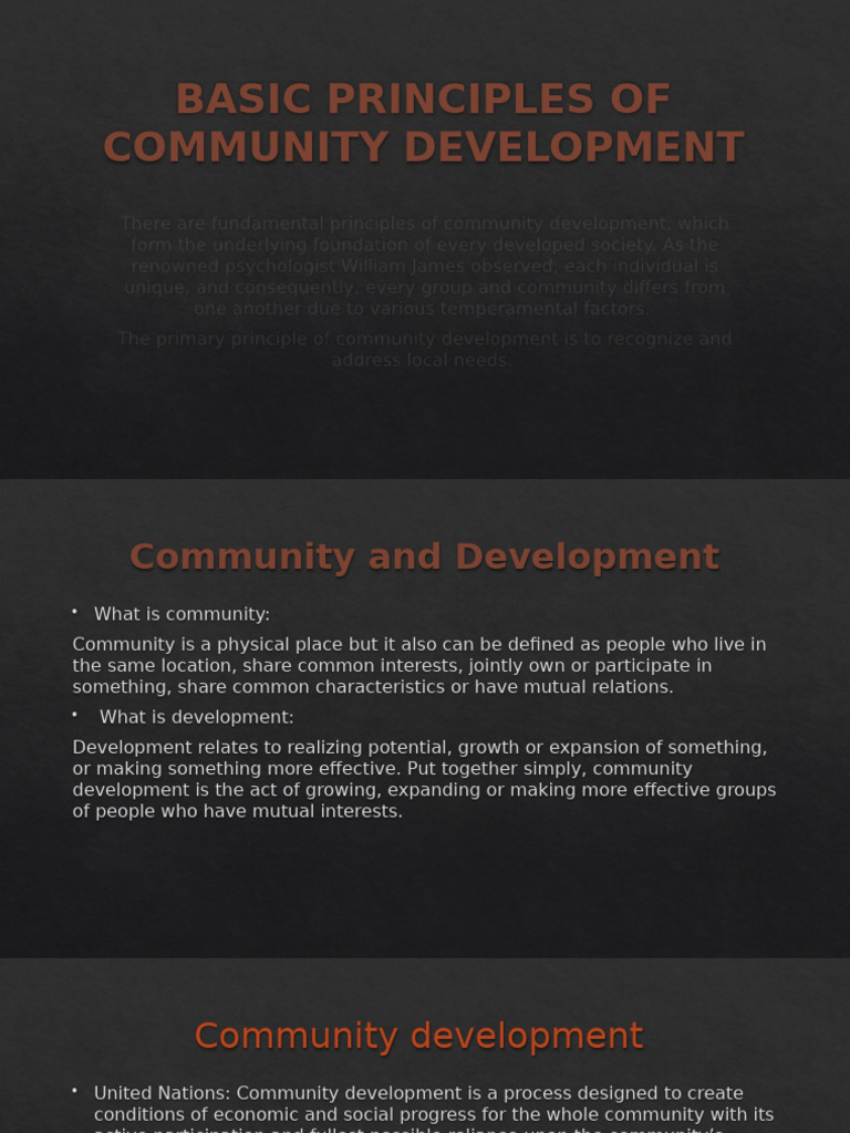 Key Principles of Community Development | PDF | Community | Social Work