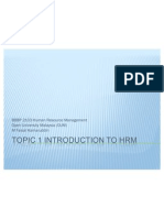 Topic 1 Introduction To HRM
