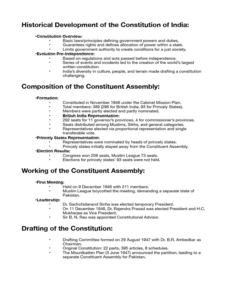 Historical Development of the Constitution of India | PDF | South Asia