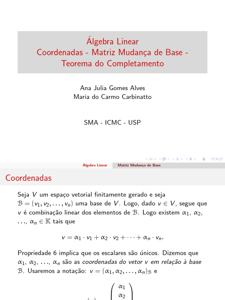 Esp Vet 5 | PDF | Mapa linear | Espaço vetorial