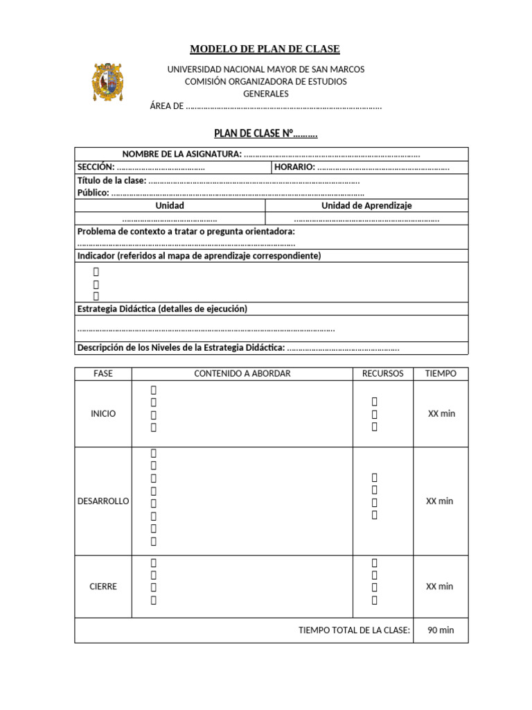 Modelo y Ejemplo de Plan de Clase | PDF | Estadísticas | Science