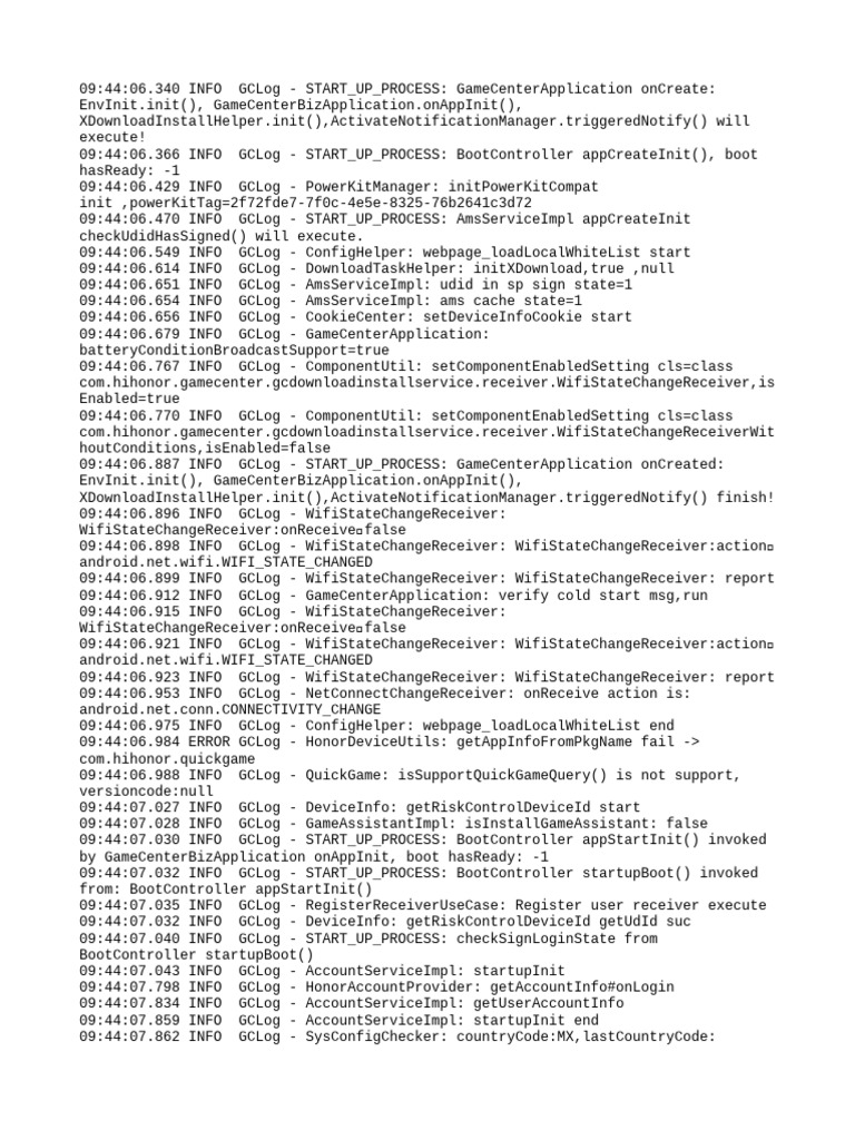GameCenter Application Startup Log | PDF | Software Engineering ...