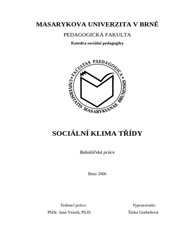 Klima Skolni Tridy | PDF
