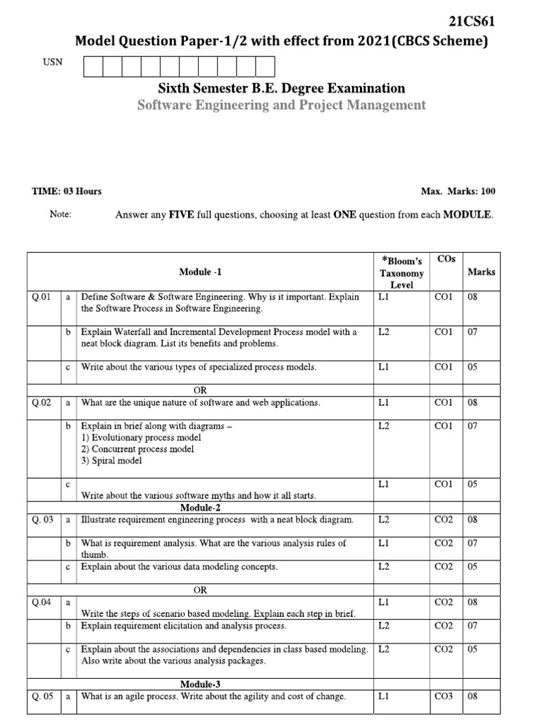 SE Model QP | PDF