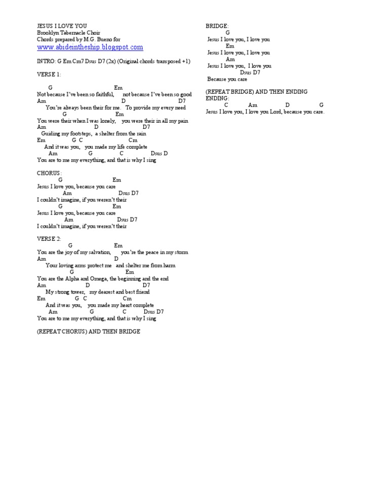 Jesus I Love You | PDF | Song Structure | Entertainment (General)