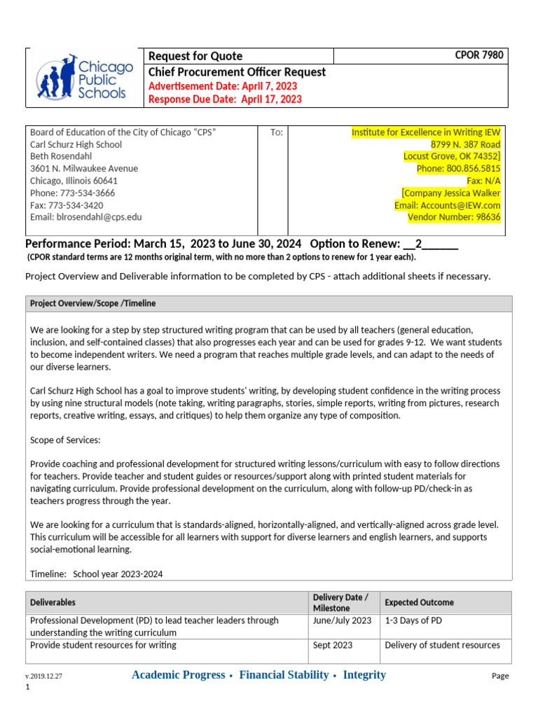 IEW Quote and cost breaddown | PDF | Curriculum | Rubric (Academic)
