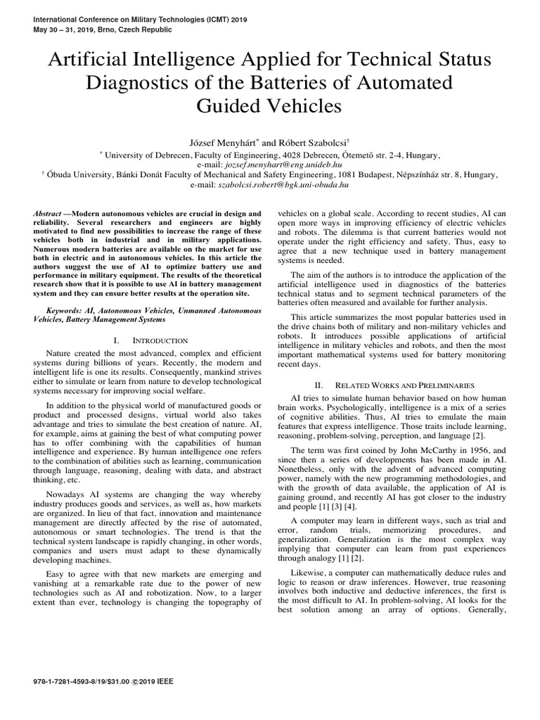 Artificial Intelligence Applied For Technical Status | PDF | Artificial ...