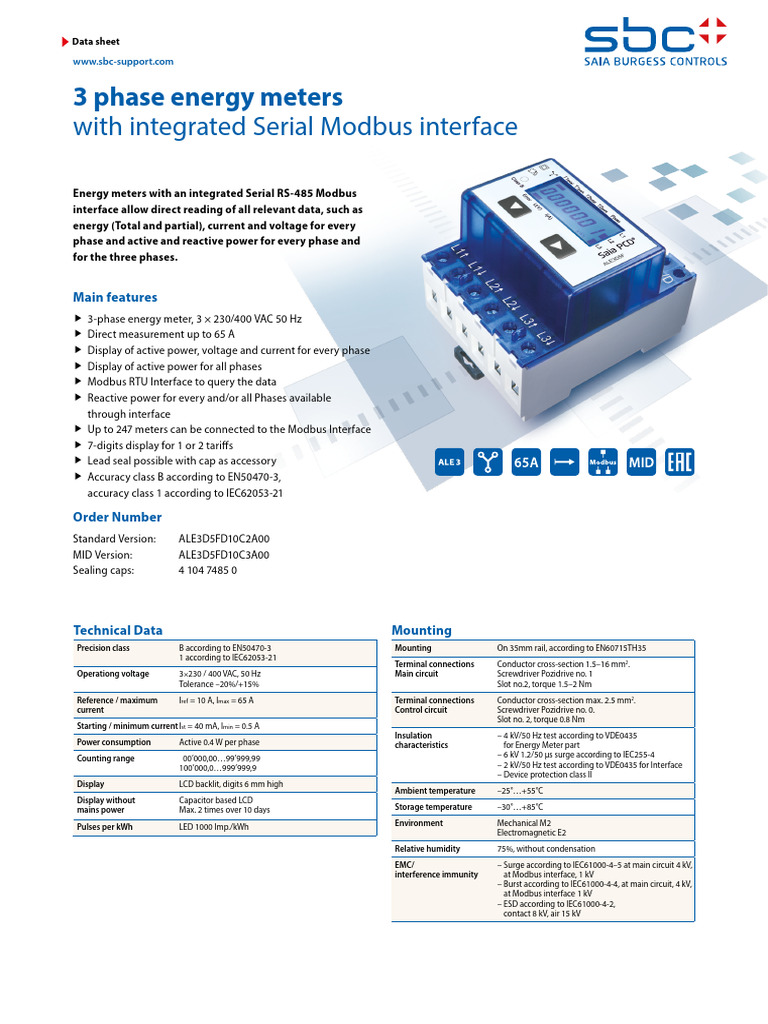 3-Phase Energy Meter with Modbus | PDF | Electrical Engineering ...
