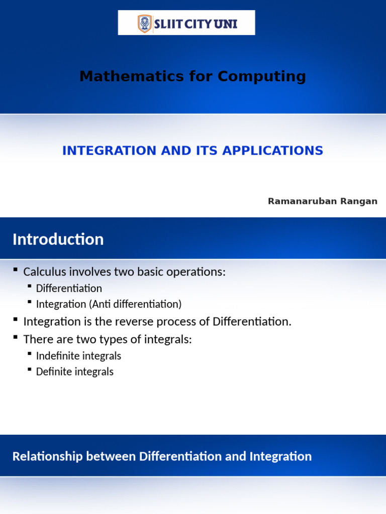 Integration Fundamentals in Computing | PDF | Integral | Derivative