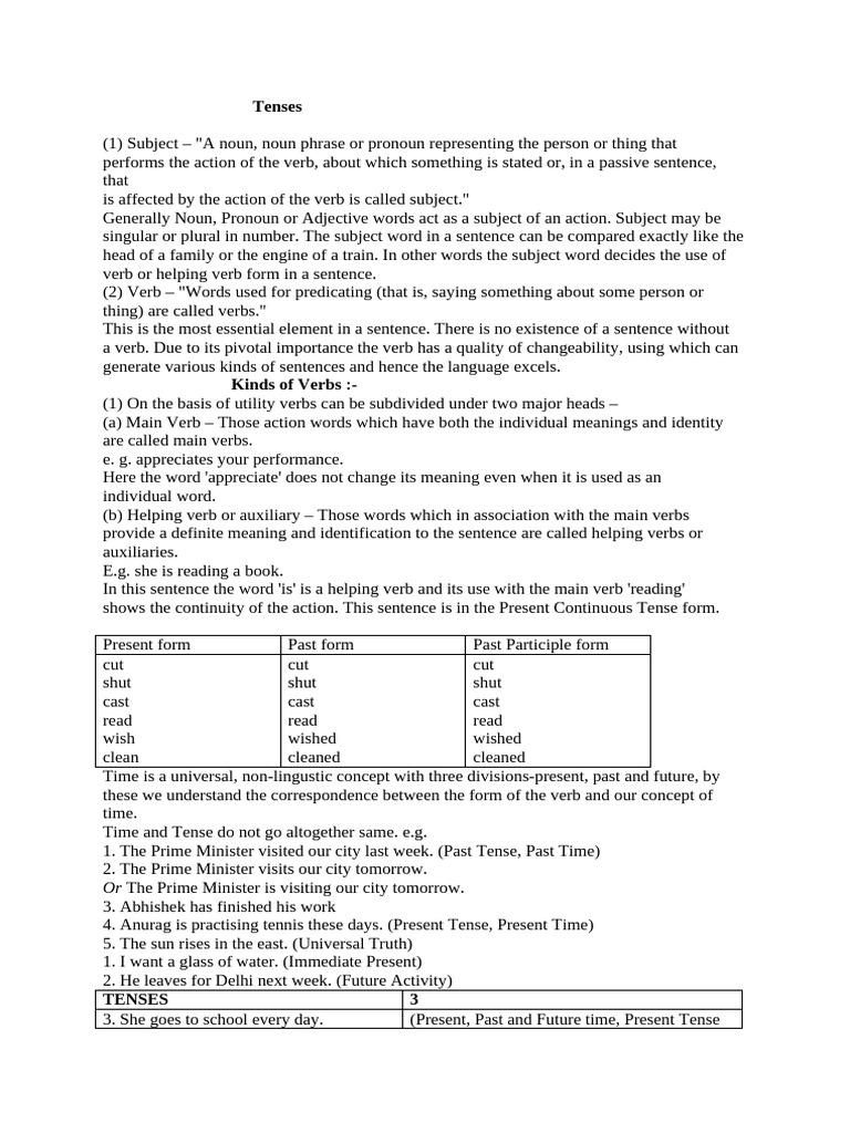 Present Tense Verb Forms Guide | PDF | Verb | Grammatical Number